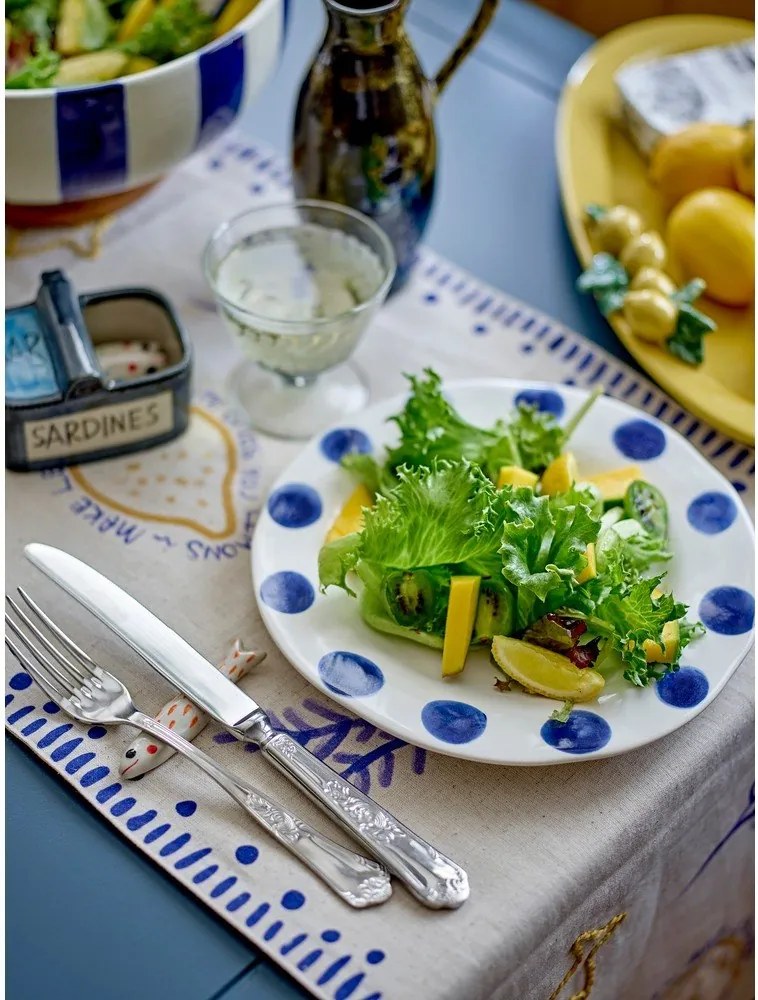 Бели/сини глинени чинии в комплект 3 бр. ø 28 cm Linora – Bloomingville