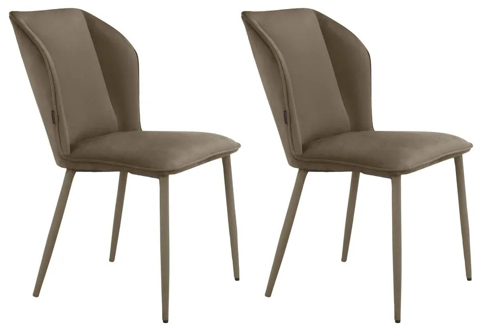 Кафяви кадифени трапезни столове в комплект от 2 бр. Wilma – Støraa