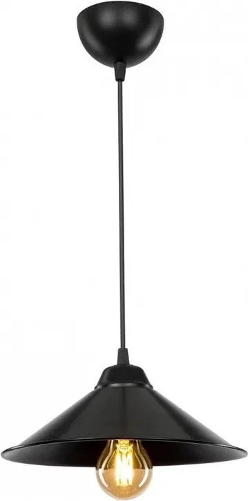 Пластмасов таванен светлинник Felicity E27 в черен цвят 24x24x70см.