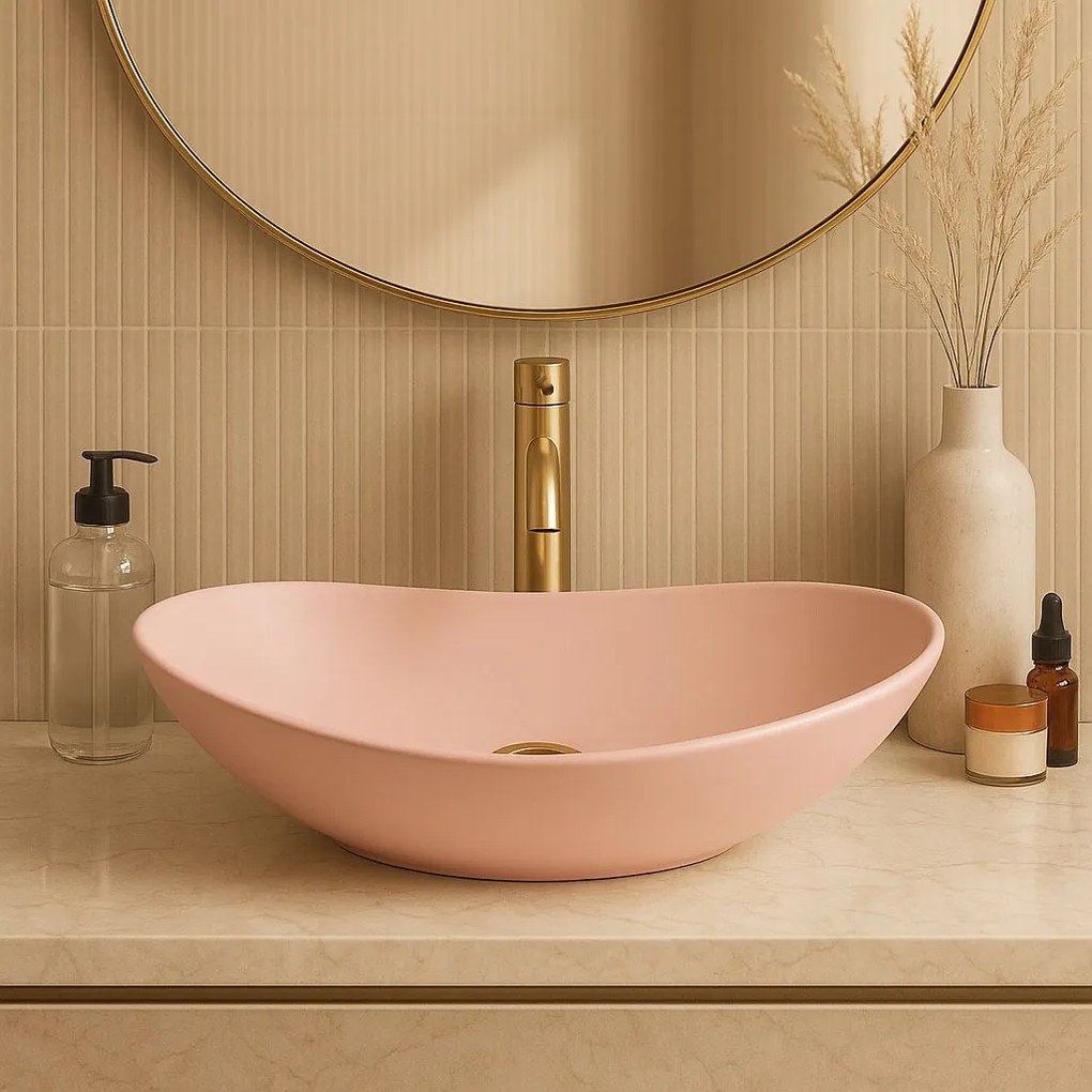 Умивалник за плот Rea Royal Powder Pink Matt