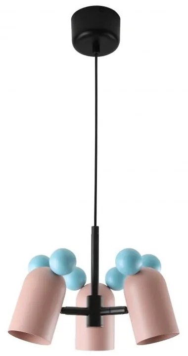 Светлосиньо/розово детско осветително тяло с метален абажур ø 30 cm Mouse II – GTV