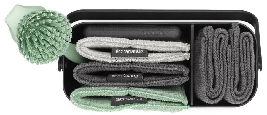 Тъмносив комплект за миене на съдове от рециклирана пластмаса SinkSide – Brabantia