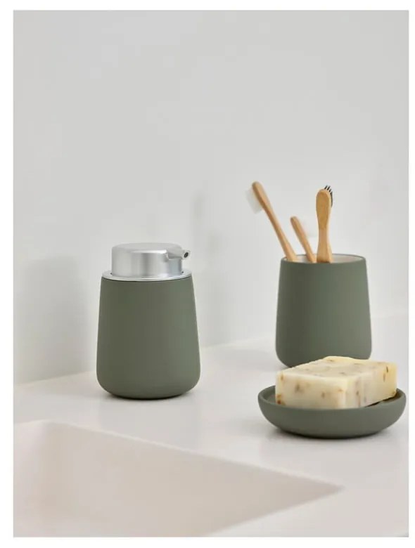 Зелена порцеланова поставка за сапун Nova - Zone