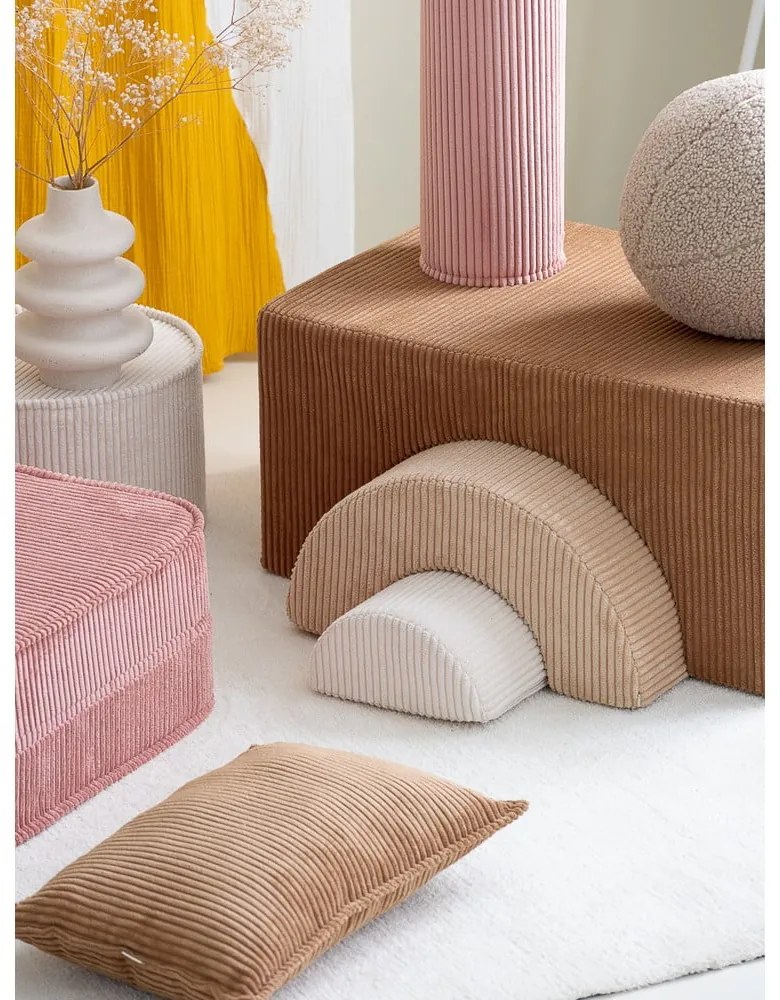 Кафяво велурено игрище от пяна 75x49x37 cm Rainbow Montessori – Wigiwama