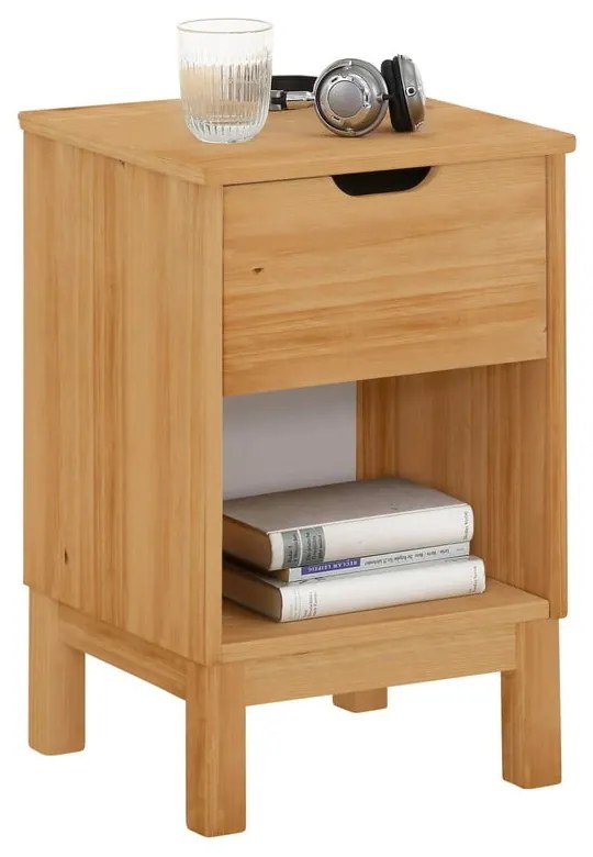 Нощно шкафче от масивен бор в естествен цвят Post – Støraa