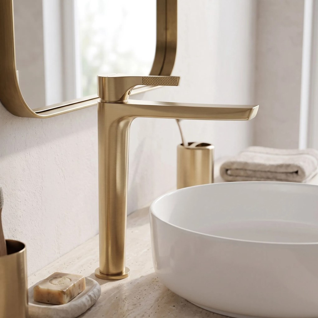 Смесител за мивка PREMIUM Rea Maxim Brush Gold High