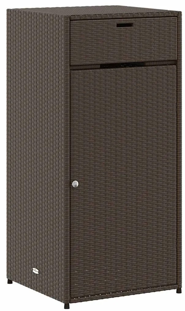365560 vidaXL Градински шкаф за съхранение, кафяв, 55x55x111 см, полиратан