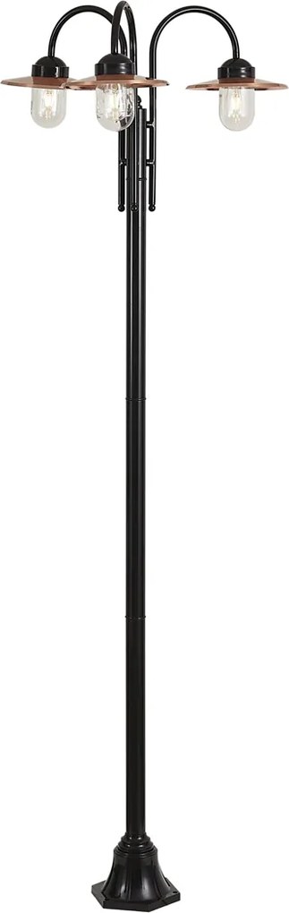 Външна лампа медна 235 см 3 светлини IP44 - Мюнхен