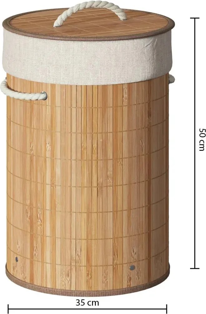 Кош за пране 5five Bambou, Кръгъл, 48 l