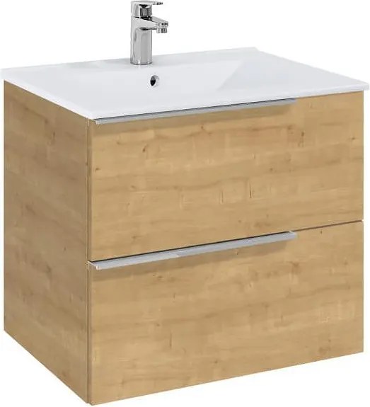 Шкаф 600 mm, Elegant plus light oak с 2 чекмеджета и умивалник