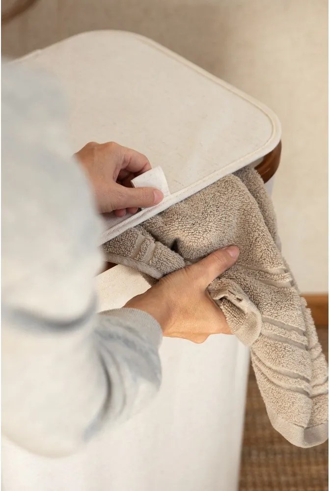 Кремав текстилен кош за пране Bamboo/Linen – Bigso