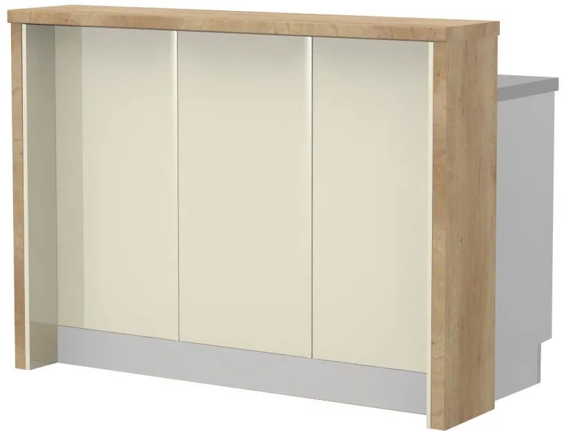 Островна кухненска пейка Modena-Length: 150 cm.-Beige-Nebraska Oak