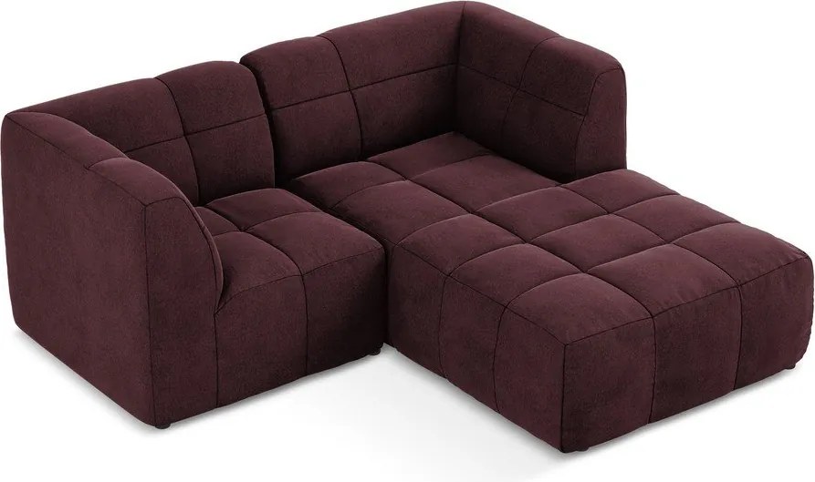 Бордо кадифен ъглов диван (десен ъгъл) Aloha – Makamii