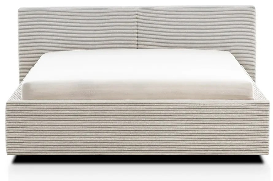 Бежово двойно легло 140x200 cm тапицирано без ламелно дъно Cube – Meise Möbel