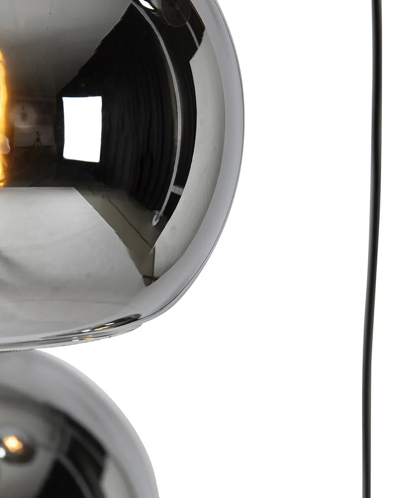 Интелигентен висящ аплик черен с опушено стъкло с 4 Wifi A60 - Wallace