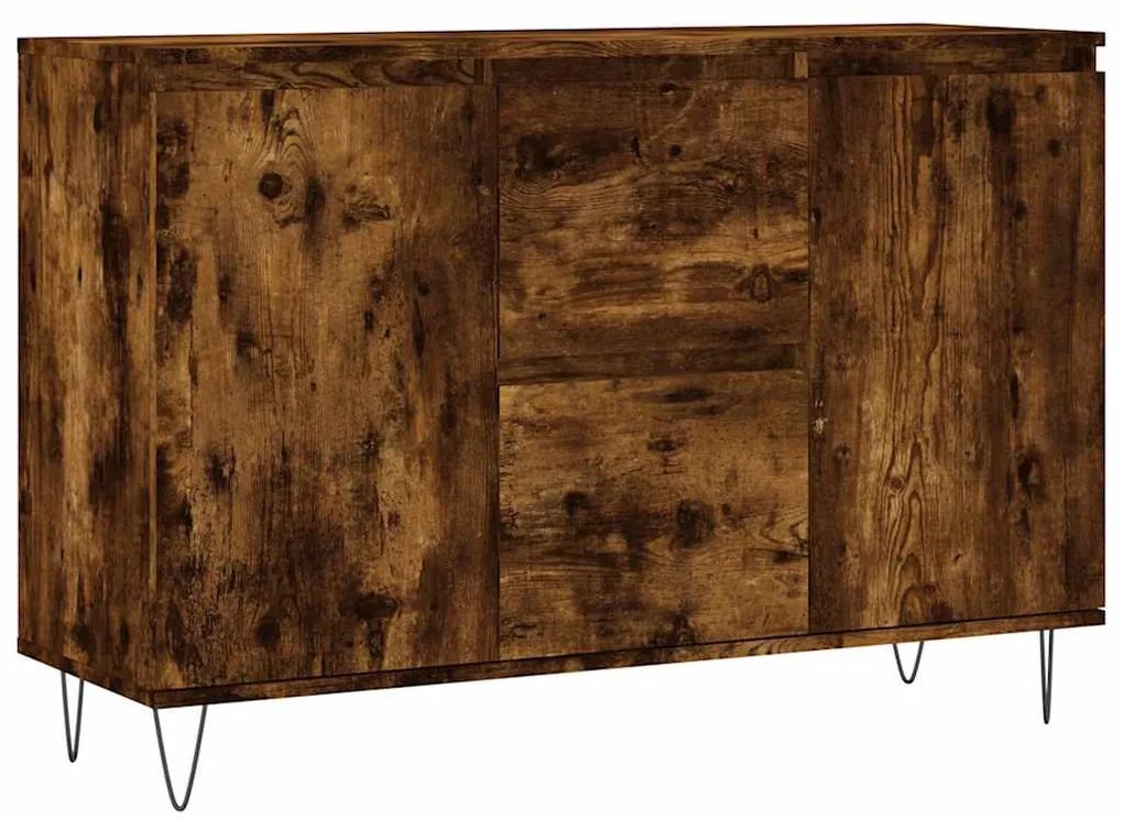 827209 vidaXL Сайдборд, опушен дъб, 101,5x35x70 см, инженерно дърво