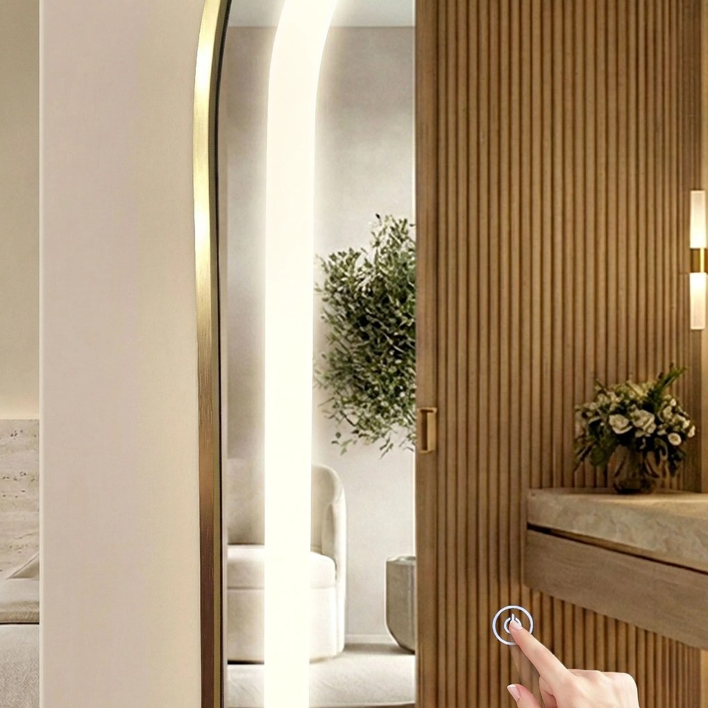 Огледало LED Orbit 50x160cm Brush Gold