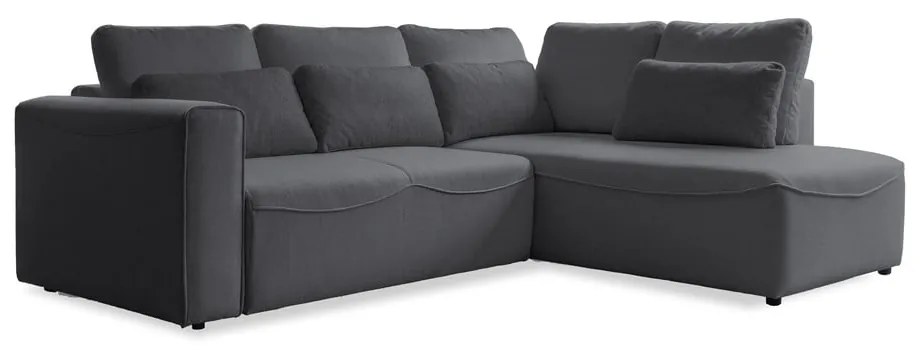 Тъмносив ъглов разтегателен диван (променлив) Homely Tommy - Miuform