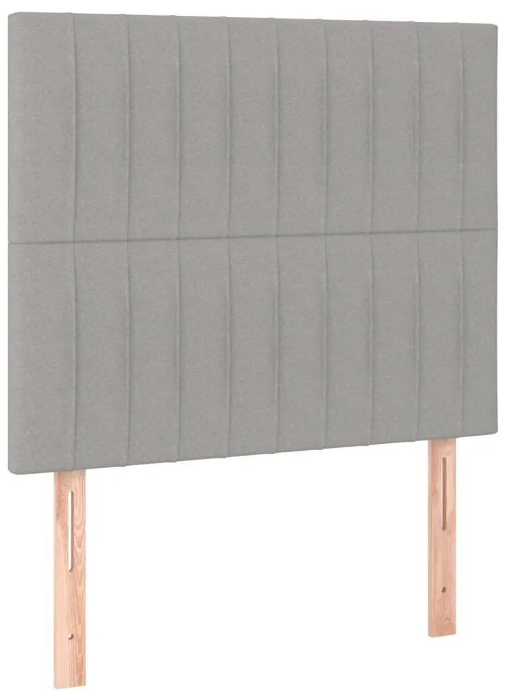 3116552 vidaXL Горни табли за легло, 2 бр, светлосиви,90x5x78/88 см, плат