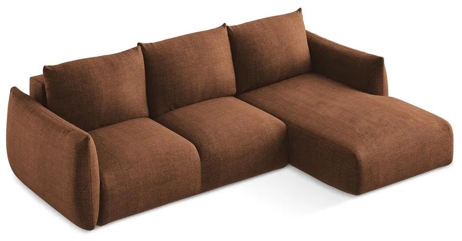 Теракотен сгъваем ъглов диван (десен ъгъл) Leila – Makamii