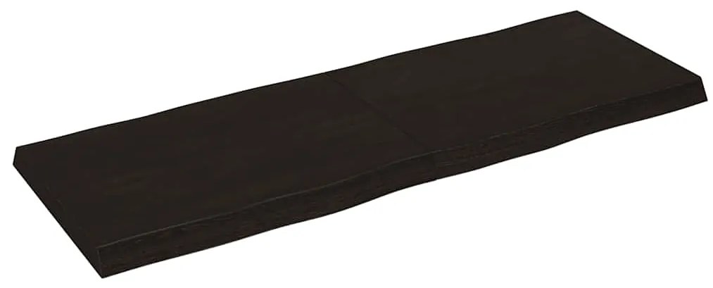 364031 vidaXL Плот за маса тъмнокафяв 140x50x(2-6) см обработен масивен дъб