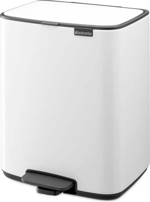 Кош за боклук Brabantia Bo Pedal 1010119, 12 л, Леко затваряне, Противоплъзгаща основа, Бял
