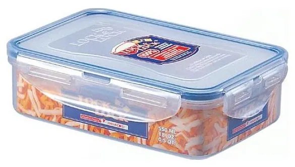 Кутия за храна LOCK 0,5 л синя/прозрачна