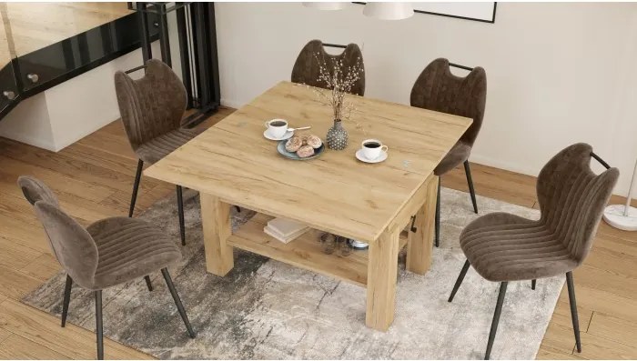 БРАВО Крафт Златен дъб - РАЗТЕГАТЕЛНА ХОЛНА МАСА С ПОВДИГАЩ МЕХАНИЗЪМ И С РАФТ