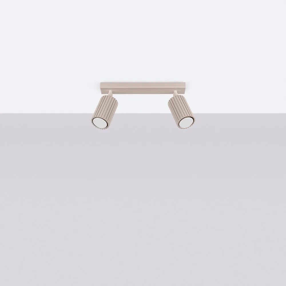 Кафяво-сив метален прожектор 6,5x30 cm Gleam – Sollux