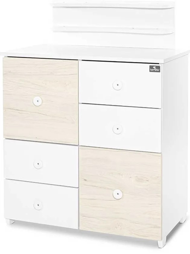 LORELLI Classic Шкаф с повивалник БЯЛО/СВЕТЪЛ ДЪБ