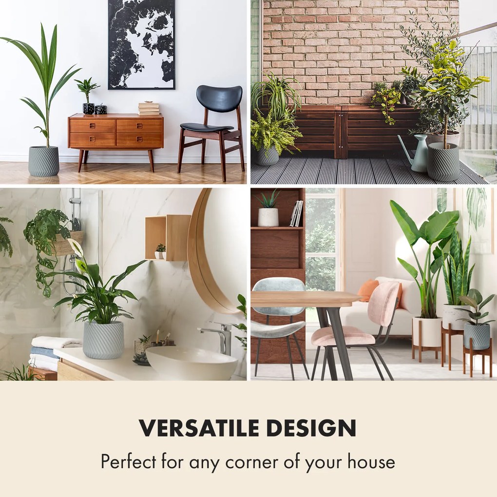 Fox & Fern Heusden, саксия за цветя, Полистоун, подходяща за растения, ръчна изработка