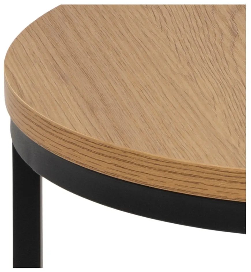 Кръгли странични масички в комплект от 2 бр. с дъбов плот ø 45 cm Spiro – Actona