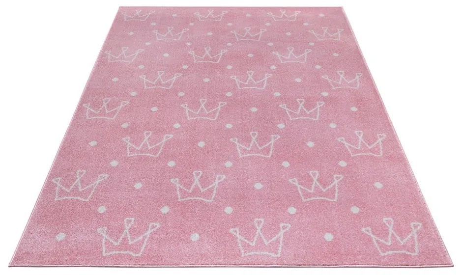 Розов детски килим 120x170 cm Crowns - Hanse Home