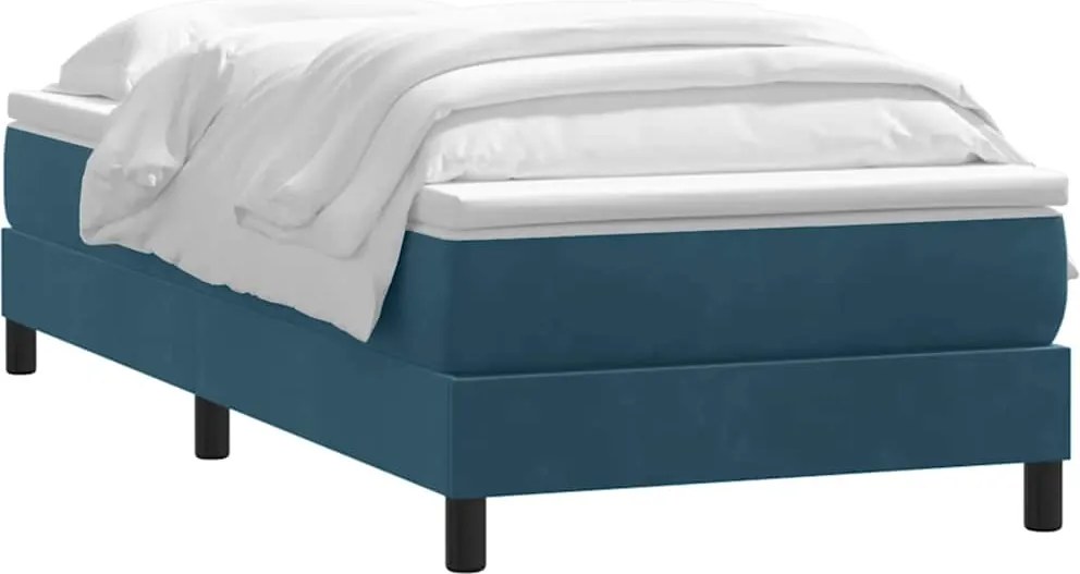 3315901 vidaXL Боксспринг легло с матрак, тъмносиньо, 80x210 cm, кадифе