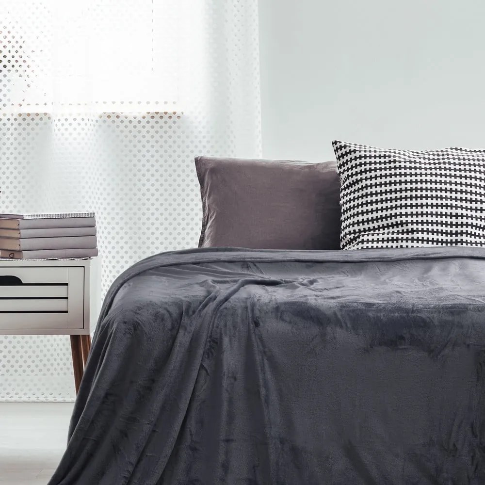 Тъмносиво одеяло от микрофибър , 200 x 220 cm Mic - DecoKing