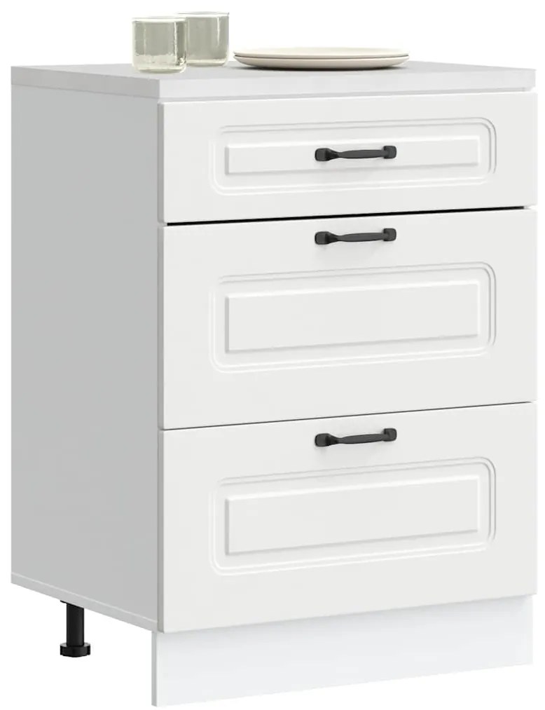 854279 vidaXL Кухненски шкаф, "Kalmar", бял, инженерно дърво