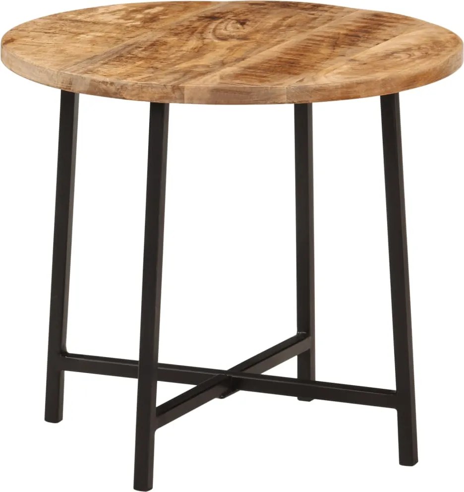 371969 vidaXL Маса за кафе, 45x45x40 см, мангово дърво масив и желязо