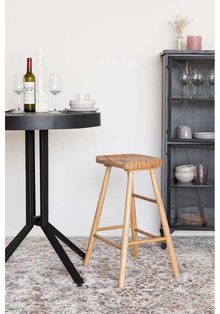 Бар стол от масивен дъб в естествен цвят (височина на седалката 65,5 cm) Vander – White Label