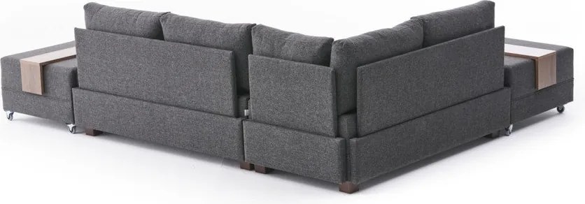 Антрацитен ъглов разтегателен диван (ляв ъгъл) Fly – Balcab Home