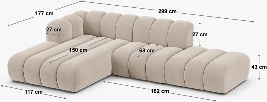 Тъмнозелен ъглов диван (ляв ъгъл) Lupine – Micadoni Home