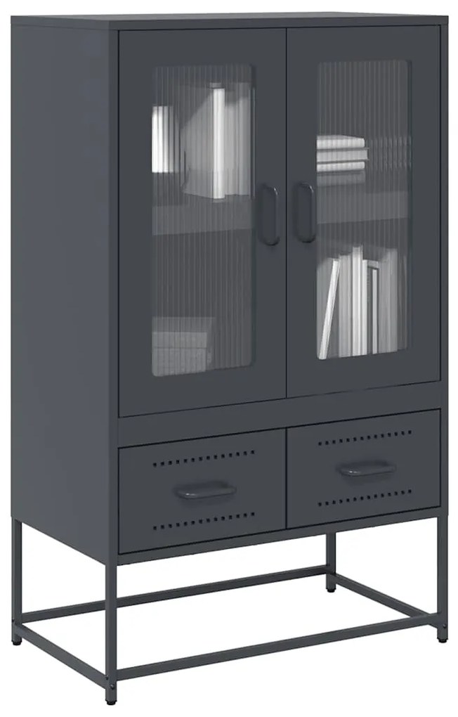 853364 vidaXL Висок шкаф, антрацит, 68x39x111,5 см, стомана