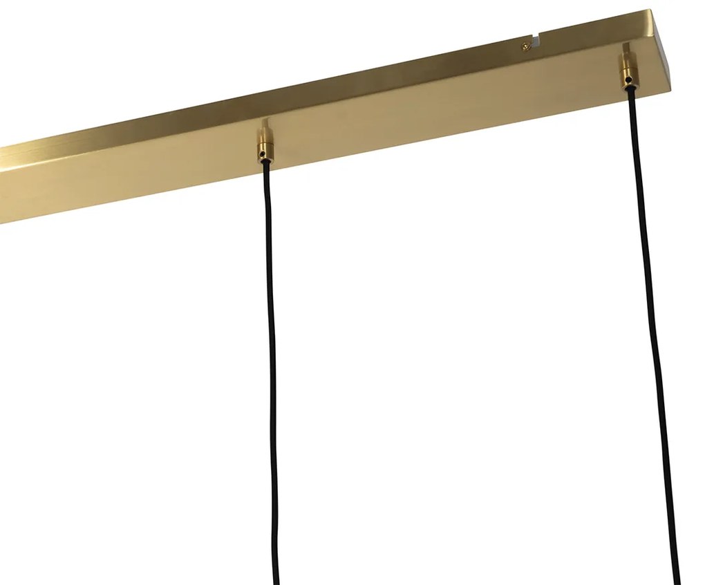 Висяща лампа в стил арт деко златиста със стъкло 4-светлина - Laura