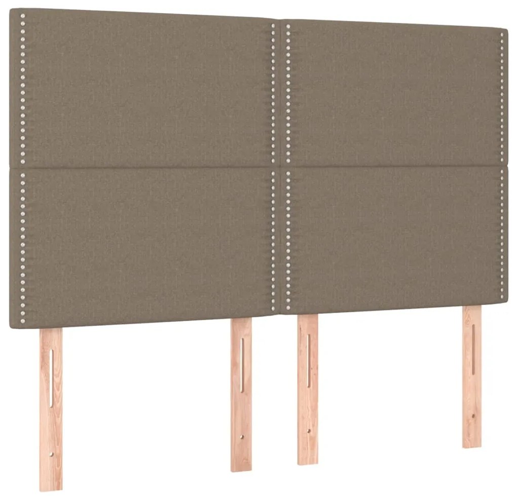3116194 vidaXL Горни табли за легло, 4 бр, таупе, 72x5x78/88 см, плат