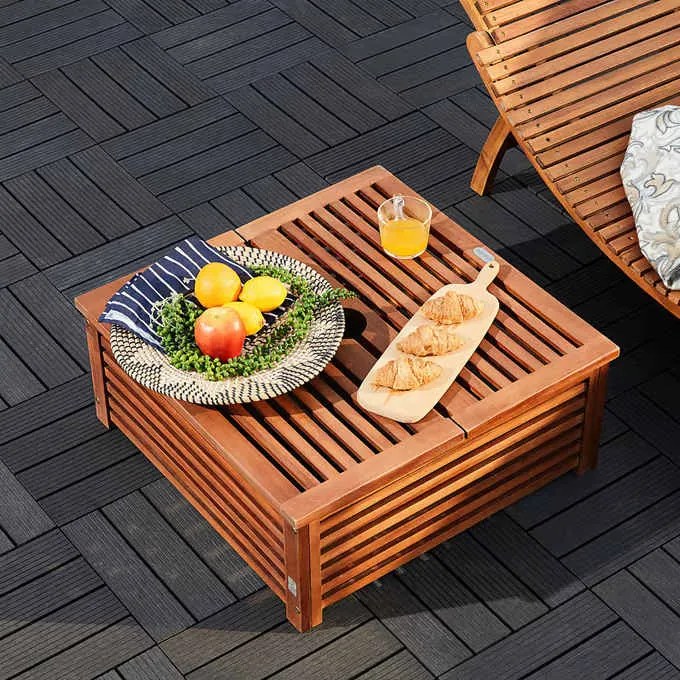 Капак за стойка за чадър от акациево дърво 62 x 62 x 26 cm