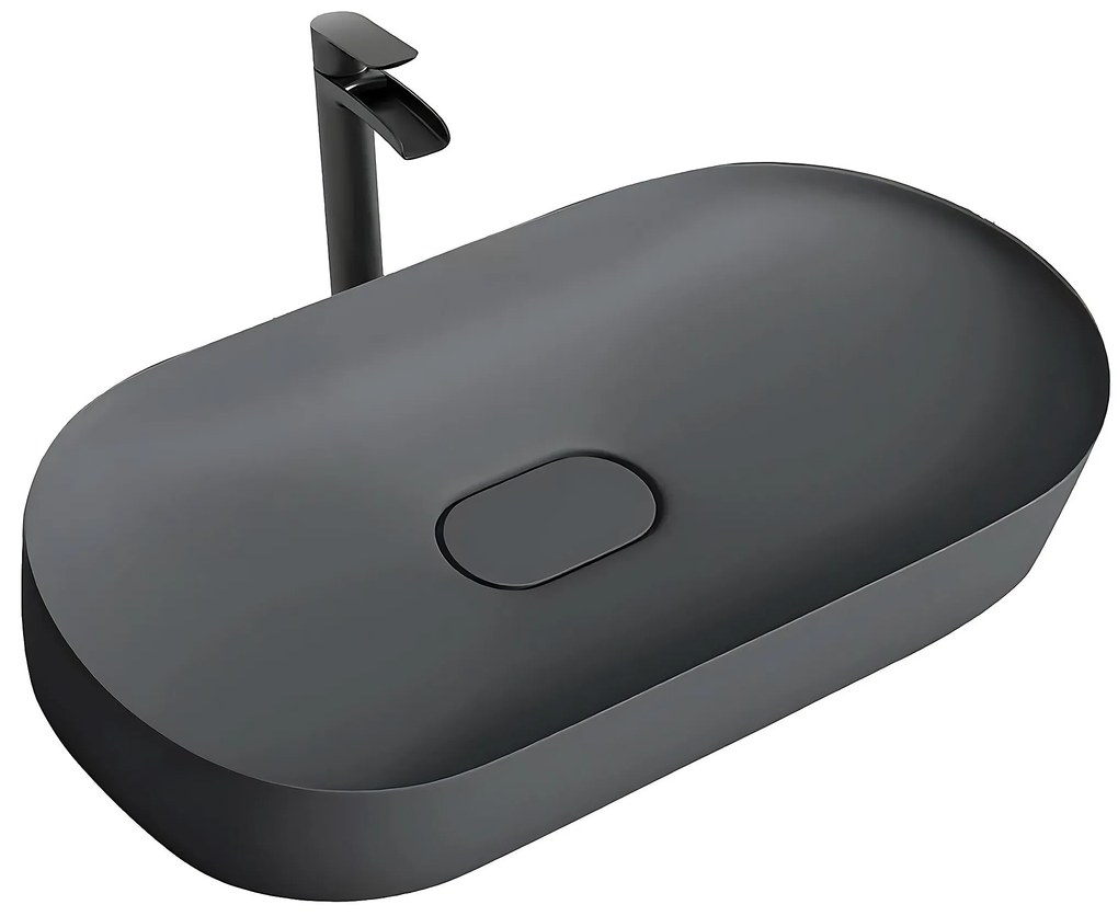 Умивалник МРАМОРЕН КОМПОЗИТ Rea  IRIS 71 CM GREY MATT