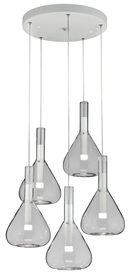 Бяло LED висящо осветително тяло със стъклен абажур ø 55 cm Cipera – CINQUE