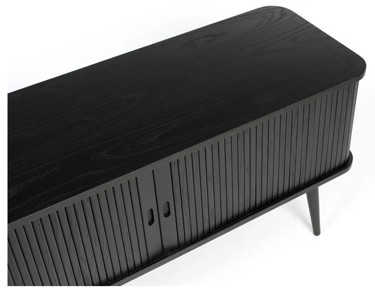 Черен скрин с чекмеджета и плъзгащи се врати Barbier - Zuiver