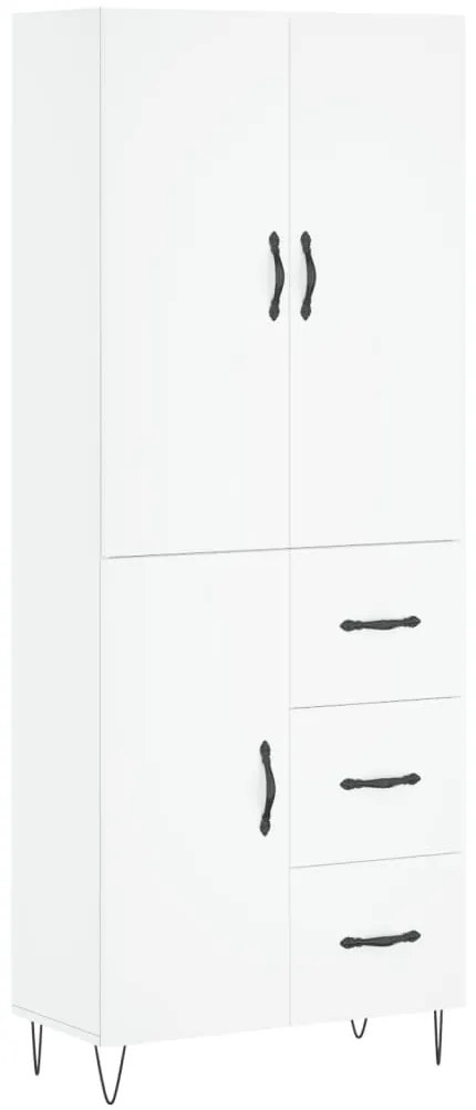 3198089 vidaXL Висок шкаф, бял, 69,5x34x180 см, инженерно дърво