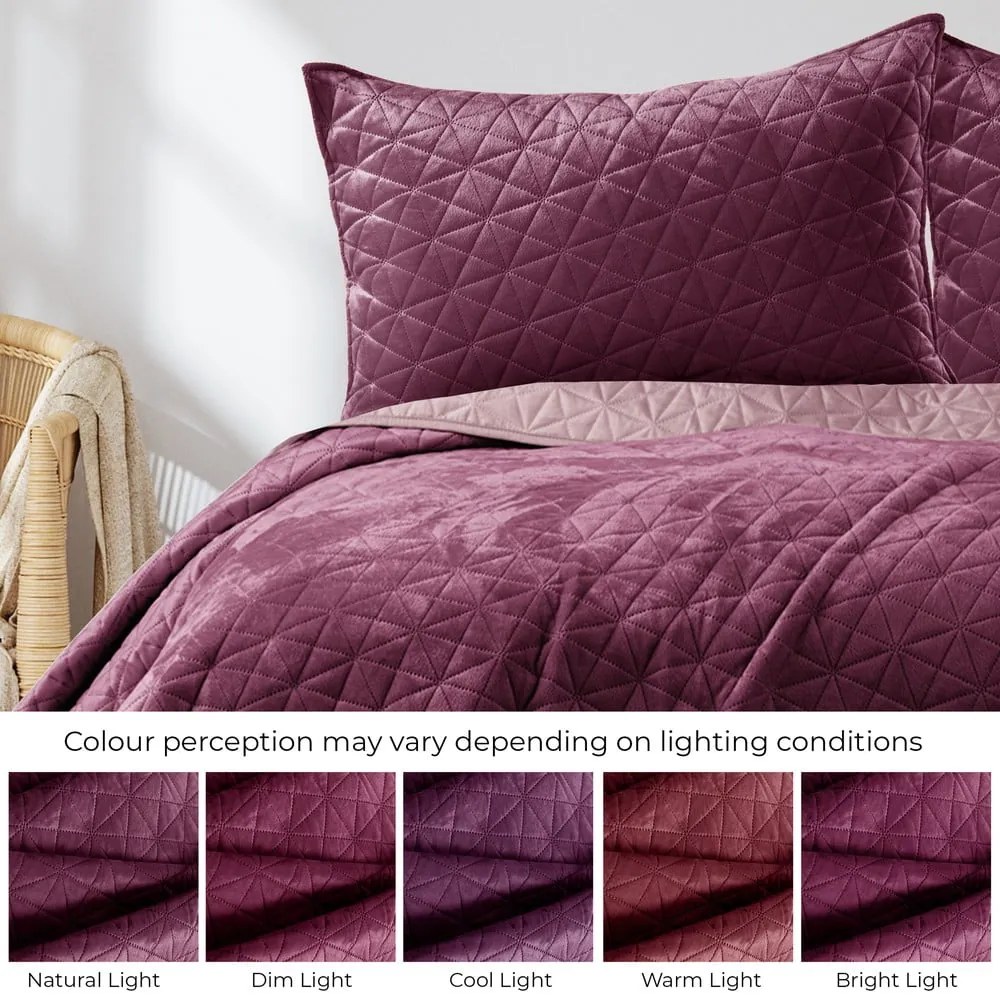Тъмнорозово капитонирано покривало за легло 220x240 cm Laila – AmeliaHome