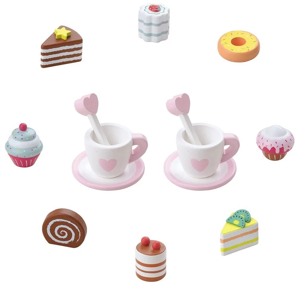 Lelin Toys - Комплект за игра, Поднос със сладки, Кафе за двама